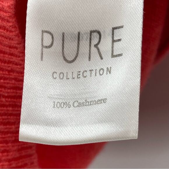 Pure Collection 100% Cashmere V-Neck Coral Pull Over Soft Comfy Sweater Size 4 - Picture 6 of 7